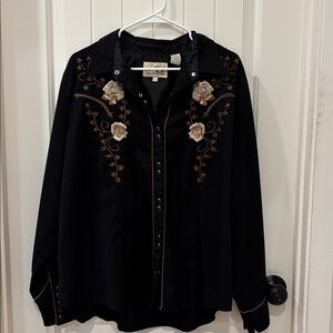 Roper Embroidered Cowgirl Pearl Snap Shirt 2x